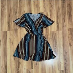 Multicolor Striped Mini Dress